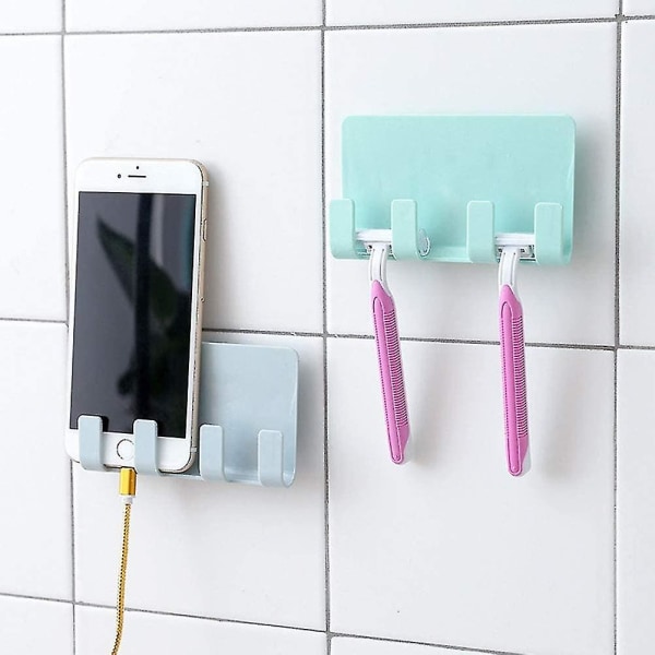 Multi Purpose Plastic Phone Charging Dock Holder Shaving Razor Towel Hook Bracket