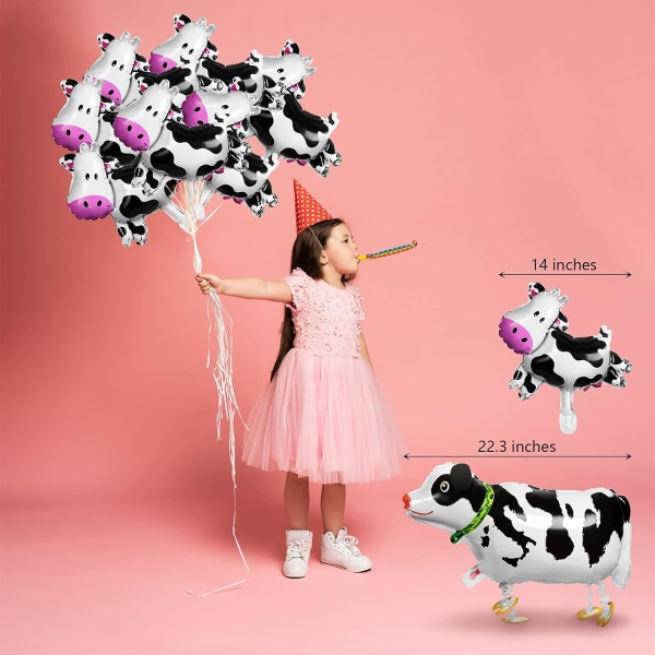 8 Pieces Walking Animal Cow Balloons Cow Balloons Party Farm Animal Cow Balloons for Theme Birthday Party Supplies Birthday BBQ Pa