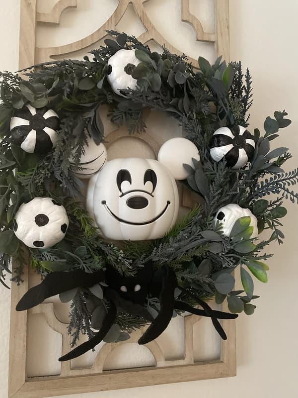 Nightmare Before Christmas Mickey Mouse Pumpakrans, Exceptionella handgjorda kransar inspirerade av Mickey Mouse
