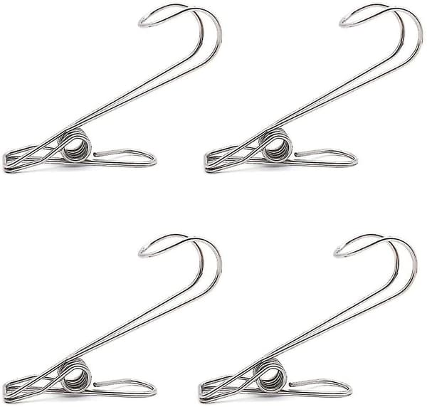24 stk. klesklyper i rustfritt stål, metallklesklyper, klesklyper i rustfritt stål