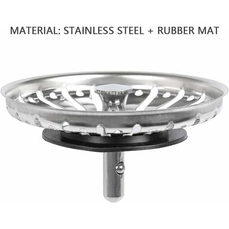 2 stk. Vaskesil/Vaskesil Vaskestopper Hull Kjøkken/Bad Vaskesil Diameter 84mm med Kuleende, Rustfritt Stål
