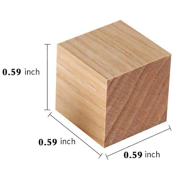 50 stk Træ Terninger Kvadratiske Blanke Træblokke til Puslespil, Håndværk og DIY-Projekter Wood color