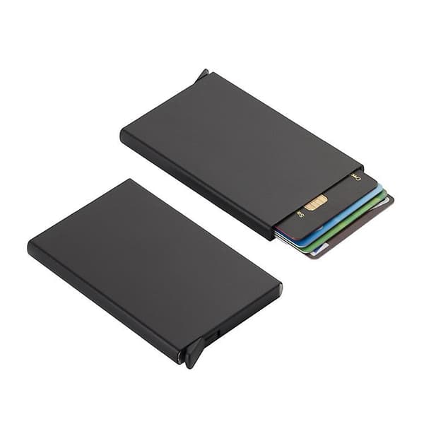 Sort kortholder med RFID-beskyttelse Aluminiumrom sort, 2024 Ping