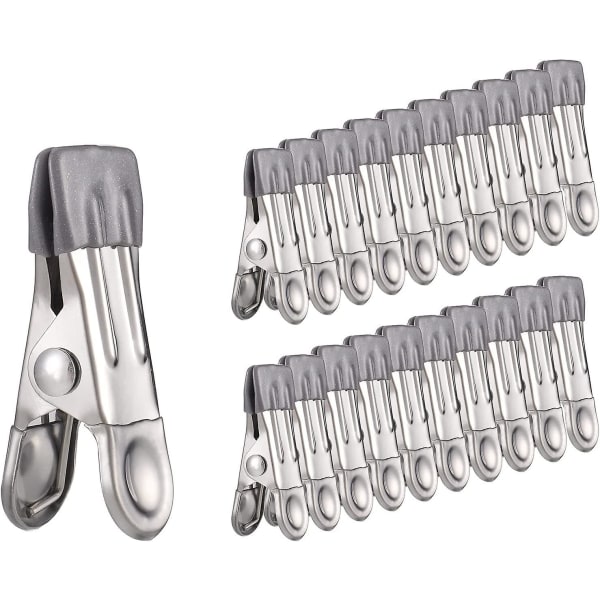 30pcs Stainless Steel Clothes Pegs, Multifunctional Non-slip Metal Laundry Pegs