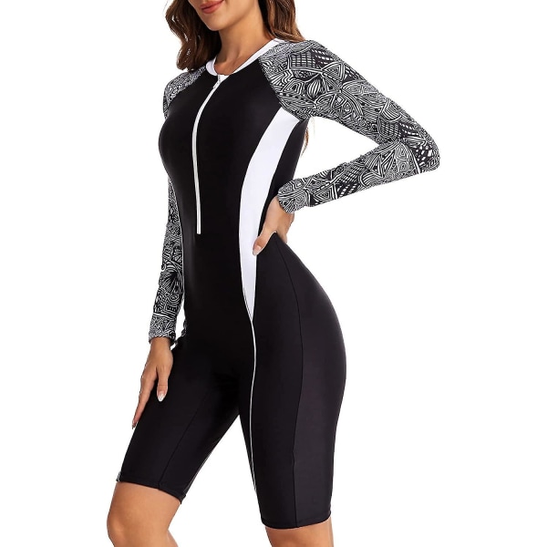 Dam One Piece Boyleg Sportsimdräkter Långärmad Baddräkt UV-Skydd Rash Guard Surfing Dykdräkt Atletisk Baddräkt_ll Color 11 M