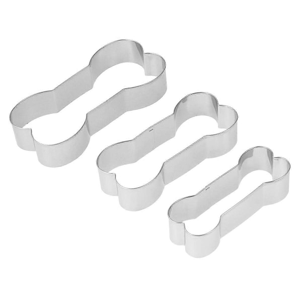 3 st Hundbensform Kakform Set Rostfritt Stål DIY Bakform För Halloween Jul Födelsedagsfest