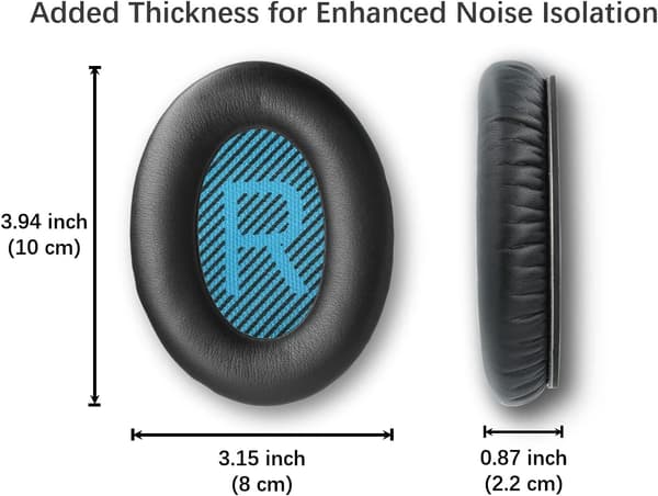 Sorte Øreputersett Bose QuietComfort 35 QC35 Hodetelefonputer Kåper Erstatning