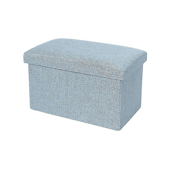 Opbevaringsboks med høj bæreevne, foldbar stof, alsidig opbevaringsottoman, kubus sæde til hjemmet Qinhai Light Blue 40cm