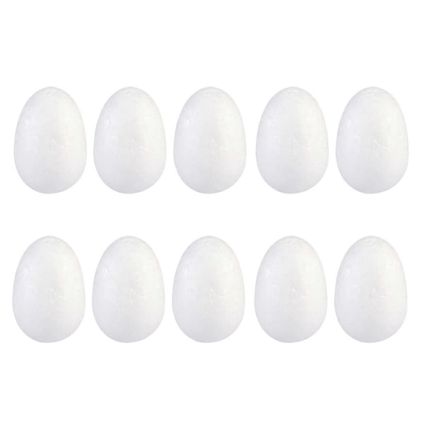 50 st Målarägg DIY Påskdekoration Solida Ägg för Barnfestival Hantverk (Vit, 4cm)