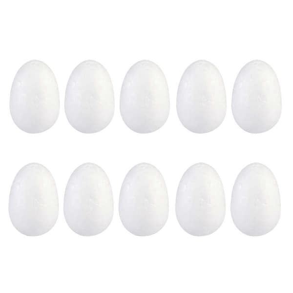 50 stk. malings-egg DIY påskepynt solide egg for barnefestivalhåndverk (hvit, 4 cm)