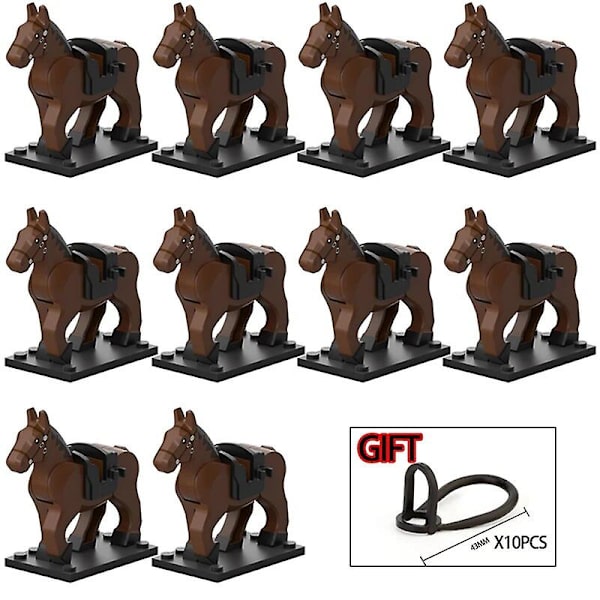 10 stk./parti Middelalderlig ridder romersk Rohan krigshest dyr byggeklodser actionfigurer legetøj til børn gave Koruit XP1007-1016 XP1010(10PCS)