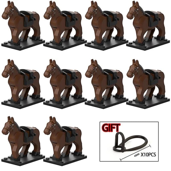 10 stk./parti Middelalderlig ridder romersk Rohan krigshest dyr byggeklodser actionfigurer legetøj til børn gave Koruit XP1007-1016 XP1013(10PCS)