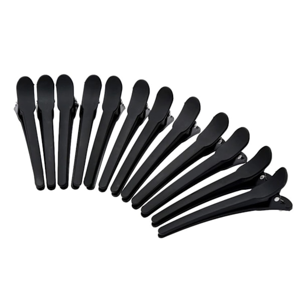 12 stk. Combi Clip Hårklemmer Hårklemmer Hårklemme Hårklemme Rumklemmer Hårklemmer Combi lavet af plastik sort