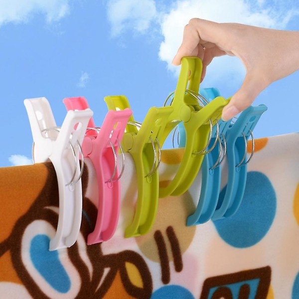 30 st klädnypor i plast, strandhandduksklammer, plasttäcke för tvätt solstol