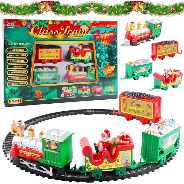 Christmas Train Set elektrisk leksak dekoration barn gåva