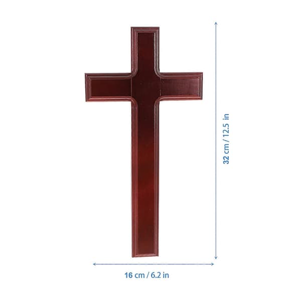 32 cm träkors Jesus hängande prydnad väggmonterad väggdekoration för hem och kontor