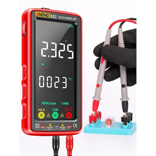 682 Smart Professional Multimeter AC/DC Amperemeter Spændingstester Genopladelig Elektrisk Ohm Diode Tester Værktøj Rød