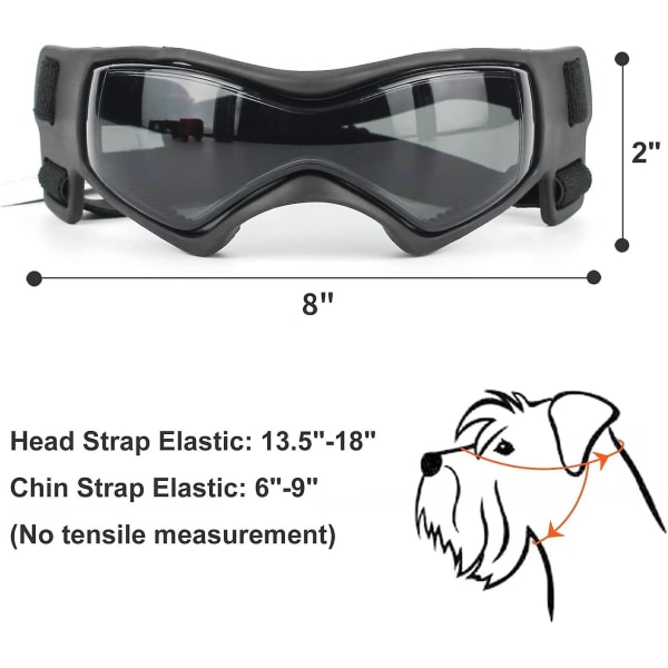 Hunde Briller UV Vanntette Vindtette Justerbare Hunde Solbriller Mote Hunde Briller Passer For Små Og Mellomstore