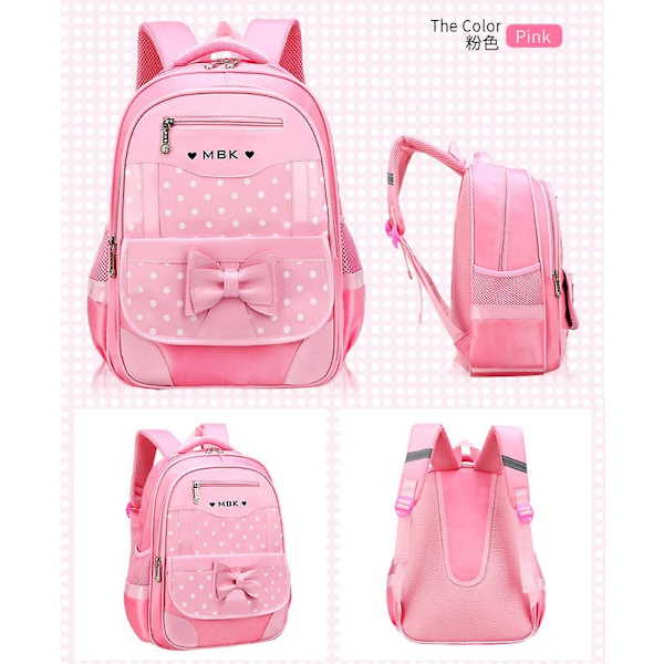 Ryggsäck med rosett för flickor, skolväska för studenter, barnens present pink