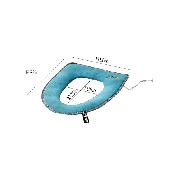 2023 USB Intelligent Opvarmet Toiletklap, Powerbank (medfølger ikke) Toiletklapdæksel, Varmt Pude, Varmt Toiletklapdæksel, Vinter Toiletklap Blue