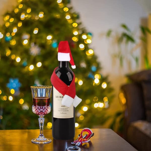Julepynt for vinflasker - Santa-luer