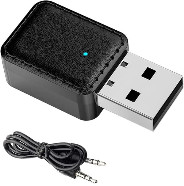 2-i-1 USB Bluetooth 5.0-adapter med 3,5 mm digital ljudkabel