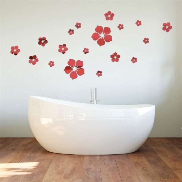 18 kpl 3D-kukkaseinätarrat Peilitarrat Seinätarrat Seinäkoriste olohuoneeseen Lastenhuone Kylpyhuone Jääkaappi