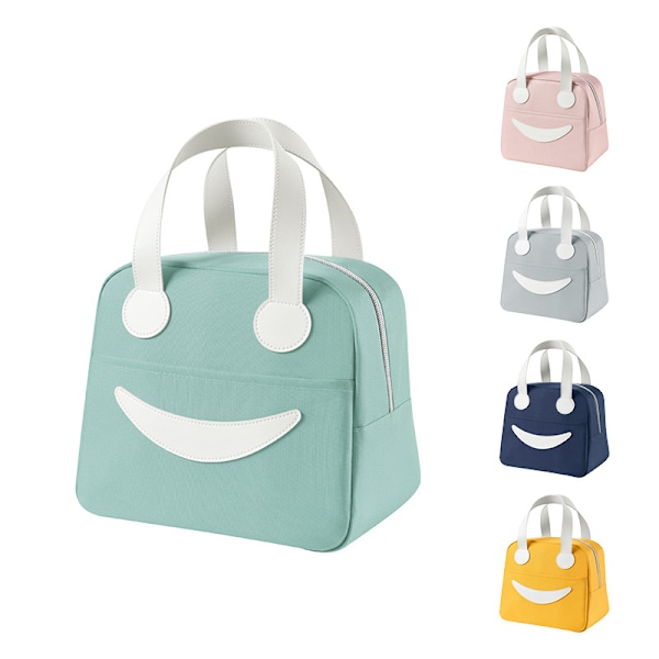 Isoleret Køletaske Smiley Madpakke Taske Let at Rengøre Gray 23.5*20.5*14cm