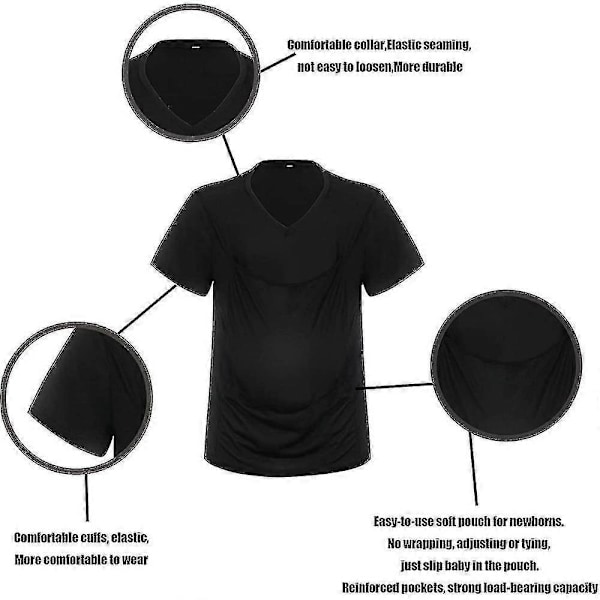 Känguru Pappa T-shirts för Män Baby Carrier T-shirt Grey L