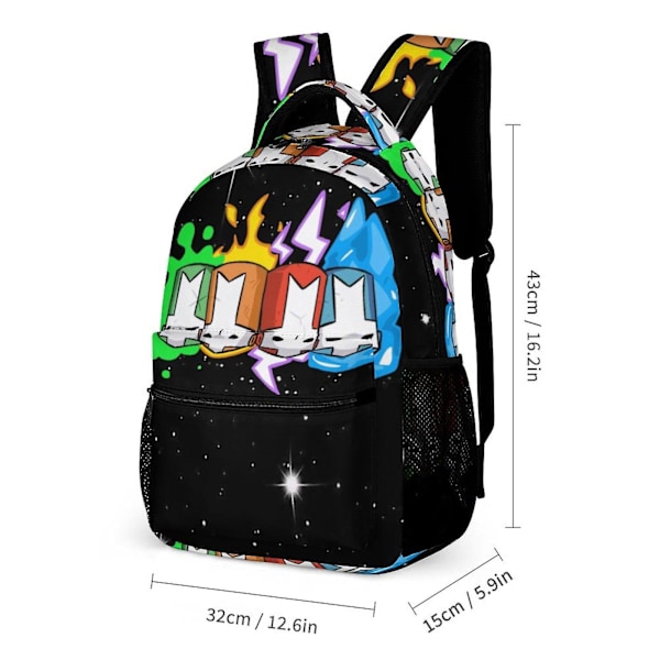 v577 Castle Crashers Barnas Skoleveske Casual Skulderbag Satchel Ryggsekk Trykk Bokveske Ryggsekk for Gutter JenterxsSJB577