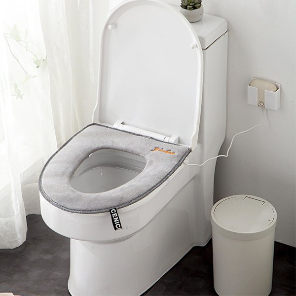 2023 USB Intelligent Opvarmet Toiletklap, Powerbank (medfølger ikke) Toiletklapdækning, Varmt Pude, Varmt Toiletklapdækning, Vinter Toiletklap Gray