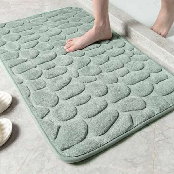 Antislip Badematte, Absorberende Maskinvaskbar Badematte, Dusjmatte for Bad, Stjernelys 50 x 80 cm, Grå