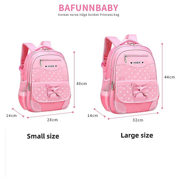 Ryggsäck med rosett för flickor, skolväska för studenter, barnens present pink