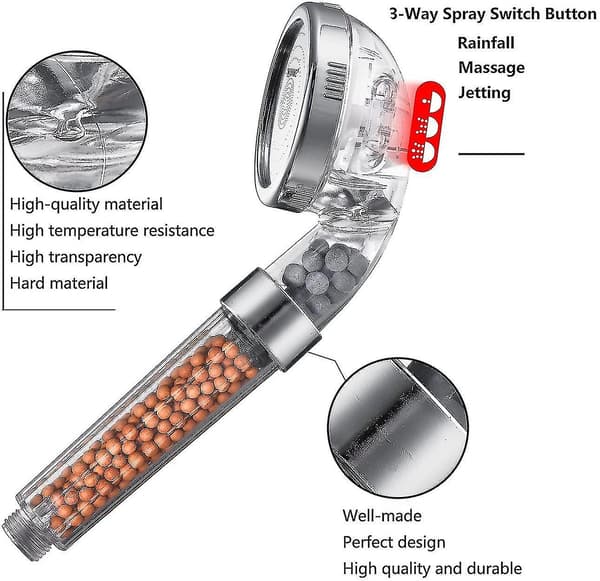 Brusespandfilter Højtryksfunktion Spray Håndholdt Brusespand