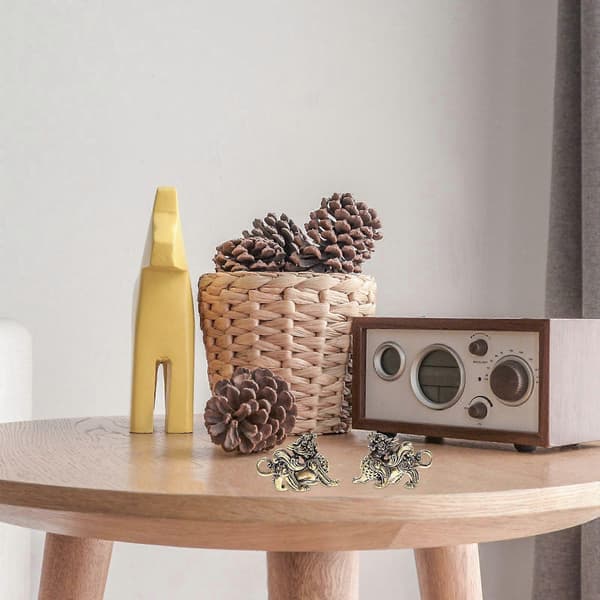 2 stk Feng Shui Kylin Statue Dekor Messing Kylin Dekor Anheng Bordpynt