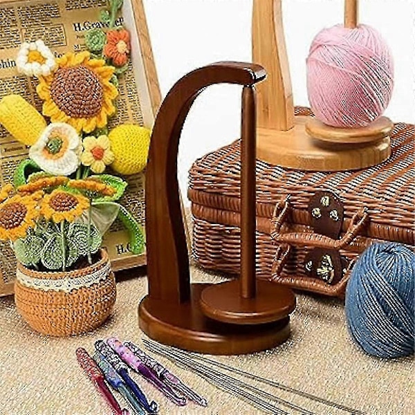 Garnhållare för Stickning och Virkning, Virkning för Stickälskare, Trägarn Spinner för Virkning