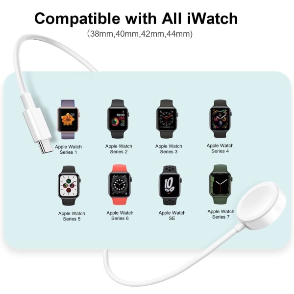Apple Watch magneettinen latauskaapeli USB-C (1 m) – (ei pakattu vähittäismyyntipakkaukseen)