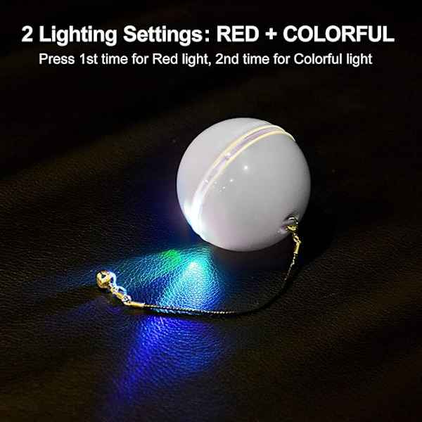 Katt Leksak, Leksaksboll med LED-Ljus, 360 Graders Automatisk Rotation och USB-Laddning Interaktiv Katt Leksak, för Husdjur Hundar Kattungar