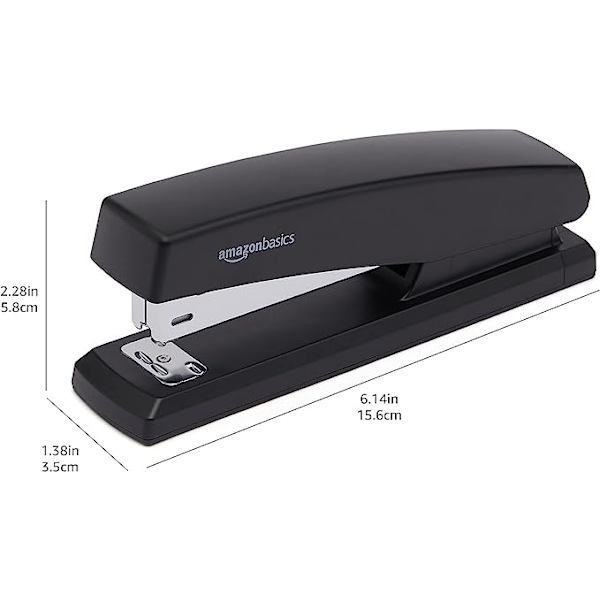 Amazon Basics Heftemaskin med 1000 stifter, Svart, Pakke med 1