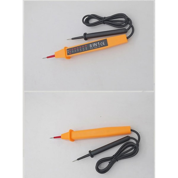 8 In 1 Tester Voltage AC DC 6-380v Automaattinen sähköinen kynätunnistin LED-valolla sähköasentajatestiä varten Orange yellow