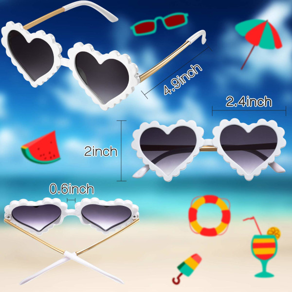 Par hjerteformede solbriller til småbarn Hjerteformede briller for barn for 3-8 år Jenter Gutter Briller utendørs strandfest solbriller