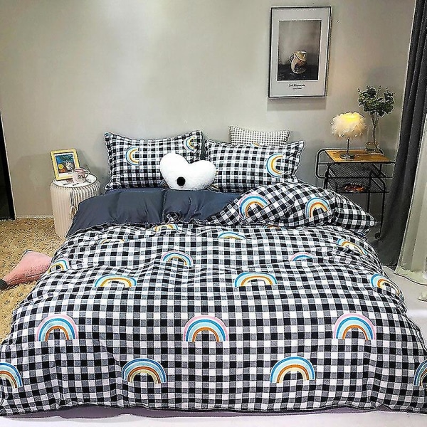 3/4-delt sett Kawaii Snoopy tegneserie bomull dynetrekk ark putetrekk Anime behagelig myk husholdning sengetøy artikkel gaver 4piece set200x230cm gezicaihong