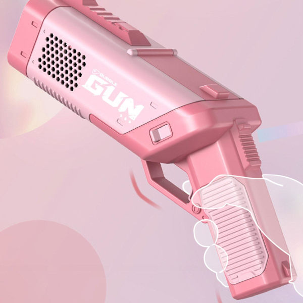 Bubbelmaskin för flickor och pojkar 3 år+, Automatisk Bubbelmaskin för Barn med 3 Bubbelvätskor, 10-Hålls Bubbelblåsare Leksaks Gåvor med LED-Ljus Pink