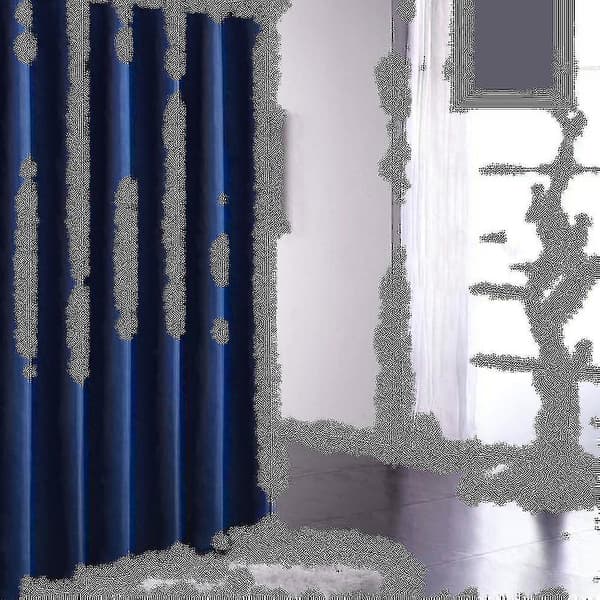 Vattentät Duschdraperi Badrumsduschdraperi Foder Navy Blue 100x200cm