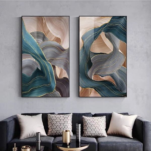 3 stk. Væghængt Dekoration Stue Soveværelse Moderne Væghængt Kunst Gave Billede Streamer Dekoration Rammeløs 40*60cm