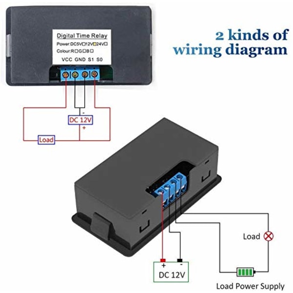 DC 12V 20A Programmerbar Digital Relæ Timer Tidscyklus Forsinkelseskontaktmodul