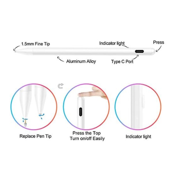 Aktiv Stylus Kompatibel med Apple iPad, Stylus Pen til Touchscreens