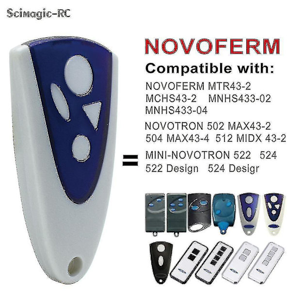 Novoferm Novotron 502 Max43-2 504 Max43-4 512 Mix 43-2 Garagedørs Fjernbetjening Til Mtr43-2 Mchs43-2 Mnhs433-02 Mnhs433-04 Ny