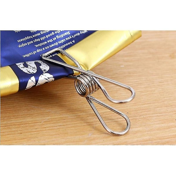 Rustfrit Stål Clips Tøj Klemmer Pegs Holdere Tøj Klemmer Forsegling Husholdning Tøj Klemmer Clips F