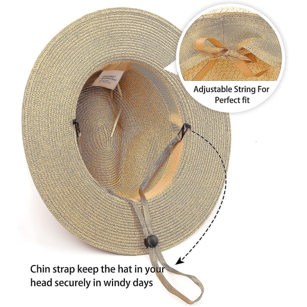 Xxl Halm Panama Hattar För Stora Huvuden Stor Sommar Strand Solhatt Stor Bred Brätte Uv Ribbon Khaki XL XXL